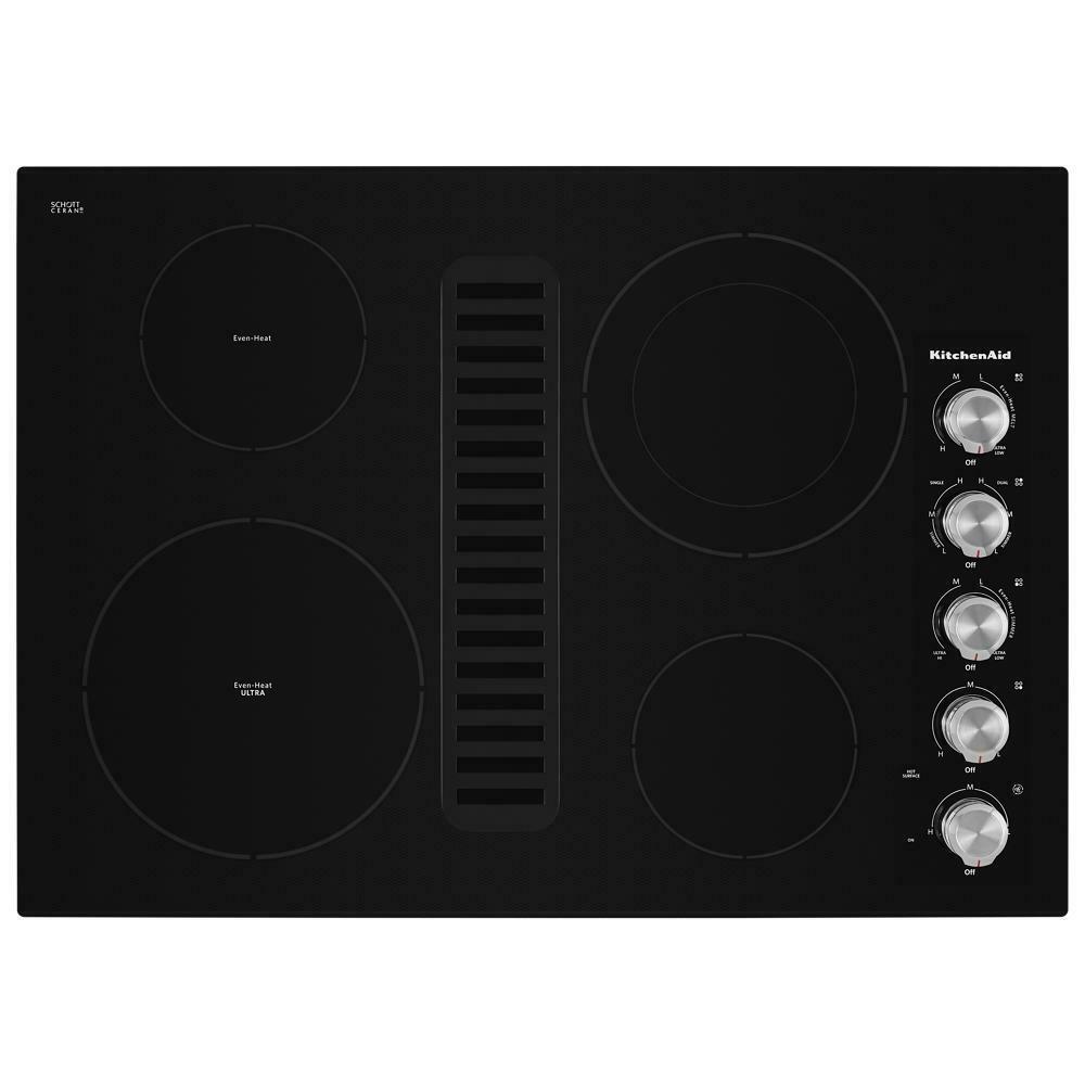 Kitchenaid KCED600GBL 30" Electric Downdraft Cooktop with 4 Elements