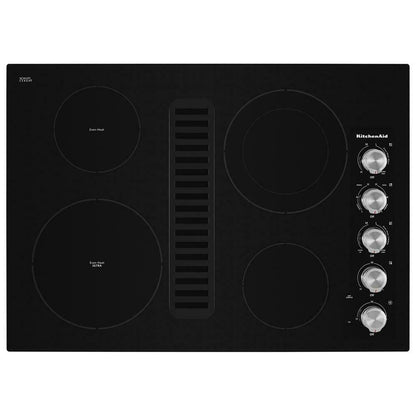 Kitchenaid KCED600GBL 30" Electric Downdraft Cooktop with 4 Elements