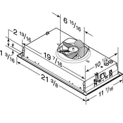 PM300SS Broan® 21-Inch Custom Range Hood Power Pack Insert w/ Easy Install System, 300 Max Blower CFM, Stainless Steel
