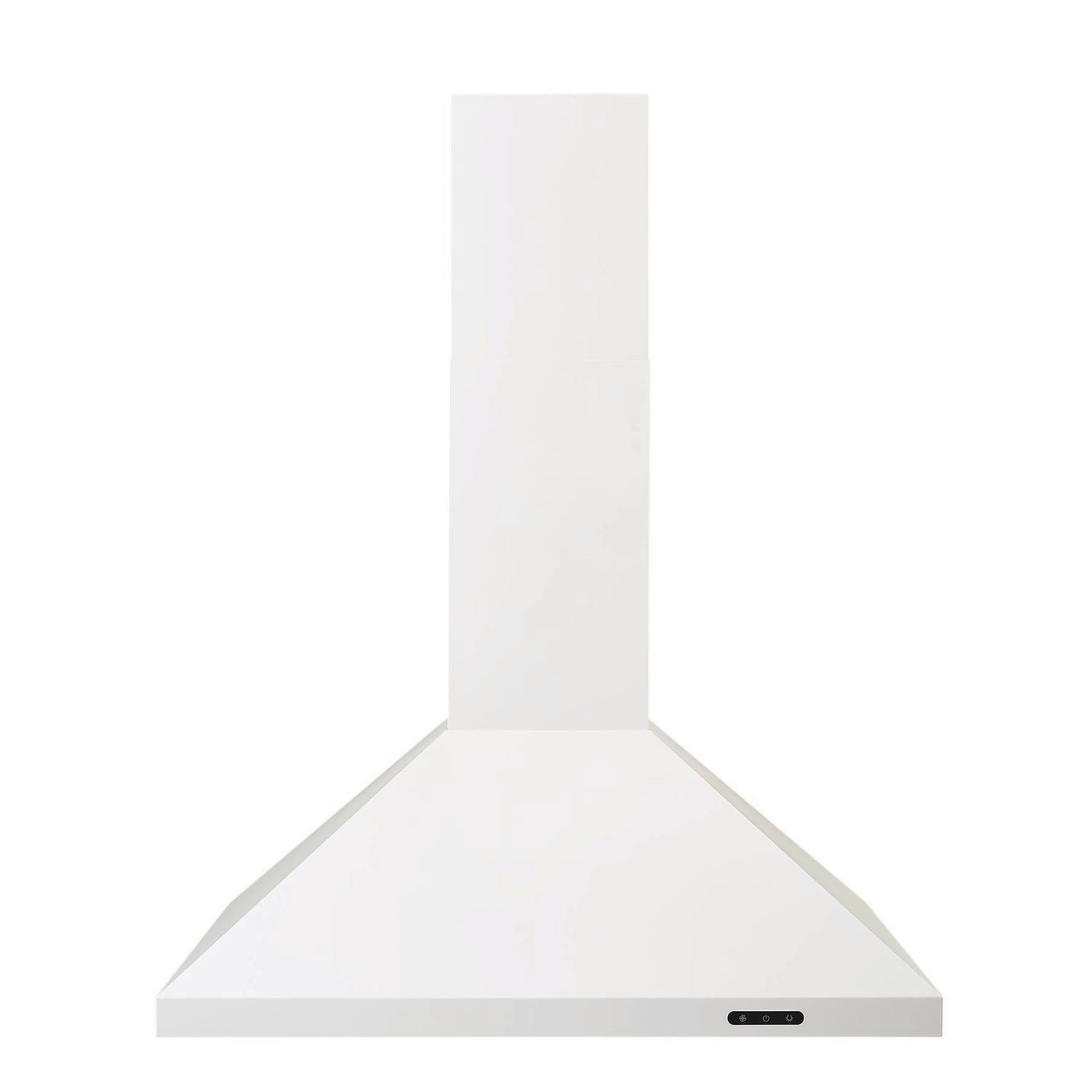 BROAN Broan(R) Elite EW48 Series 30-Inch Pyramidal Chimney Range Hood, 460 Max Blower CFM, White