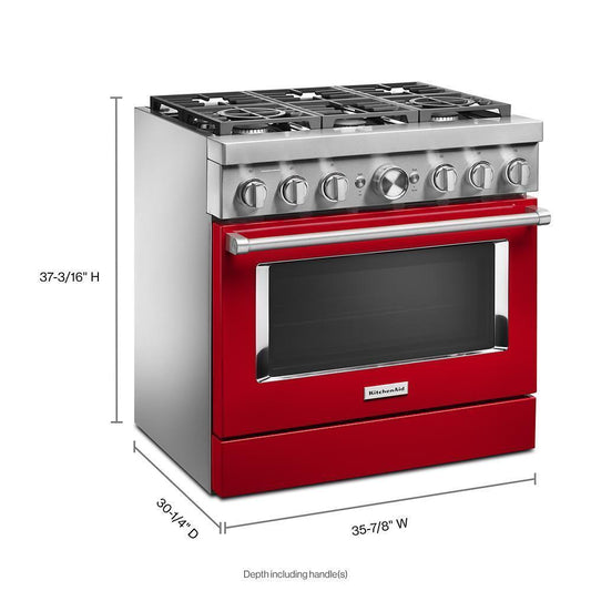KFDC506JPA KitchenAid® 36'' Smart Commercial-Style Dual Fuel Range with 6 Burners