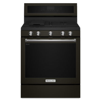 Kitchenaid KFGG500EBS 30-Inch 5-Burner Gas Convection Range