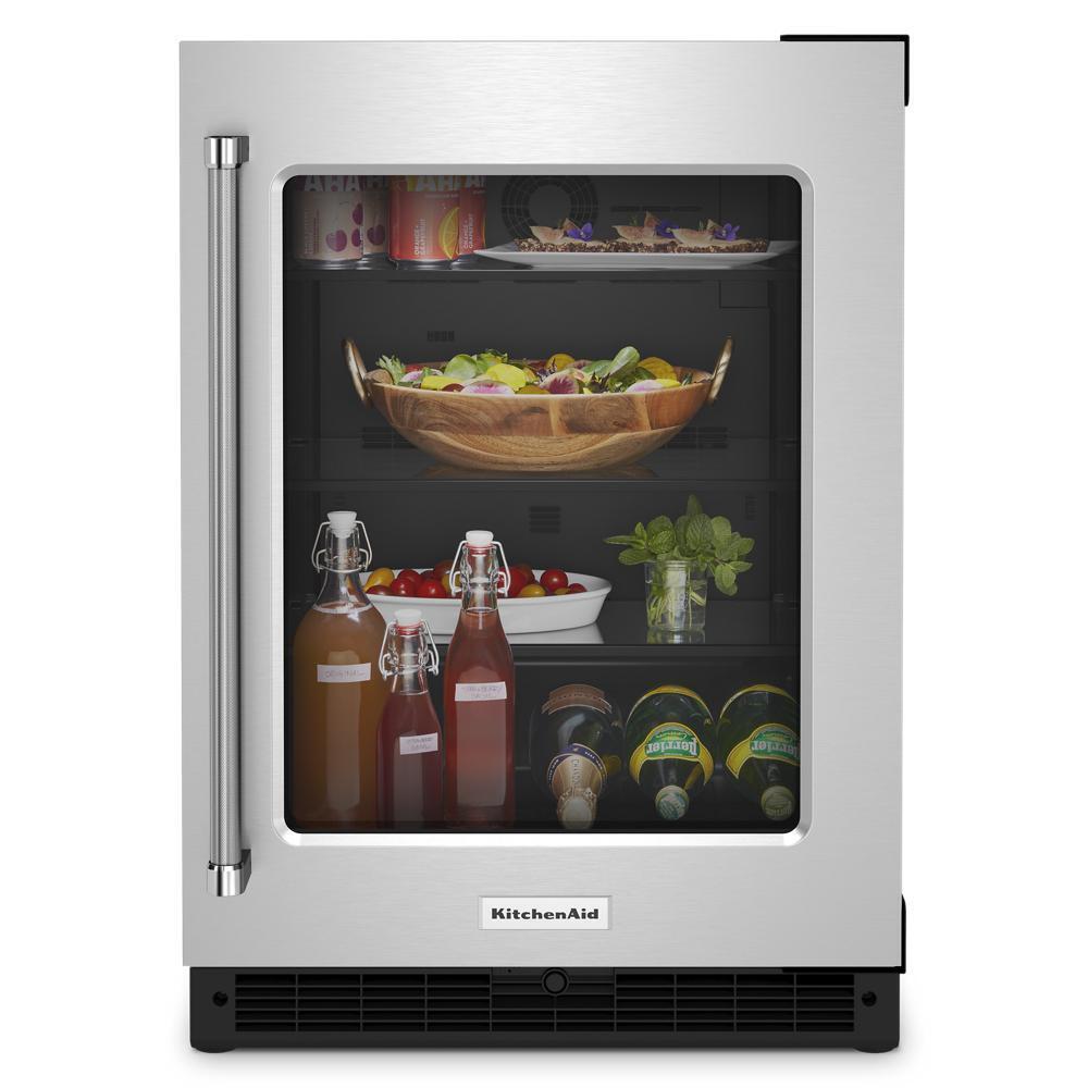 Kitchenaid KURR214KSB 24" Undercounter Refrigerator with Glass Door