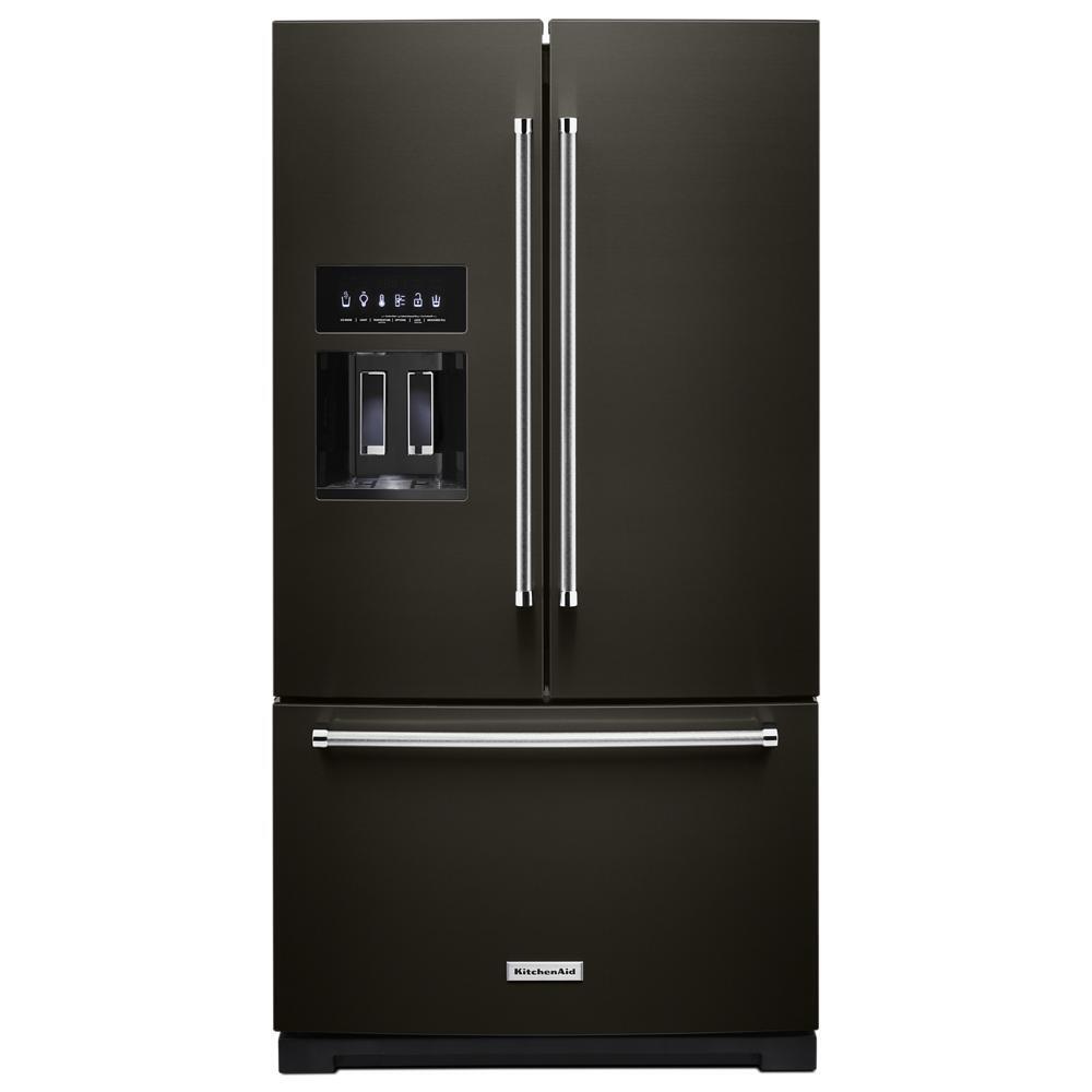 26.8 cu. ft. 36-Inch Width Standard Depth French Door Refrigerator with Exterior Ice and Water and PrintShield™ Finish