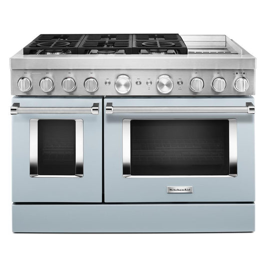 KFDC558JMB KitchenAid® 48'' Smart Commercial-Style Dual Fuel Range with Griddle