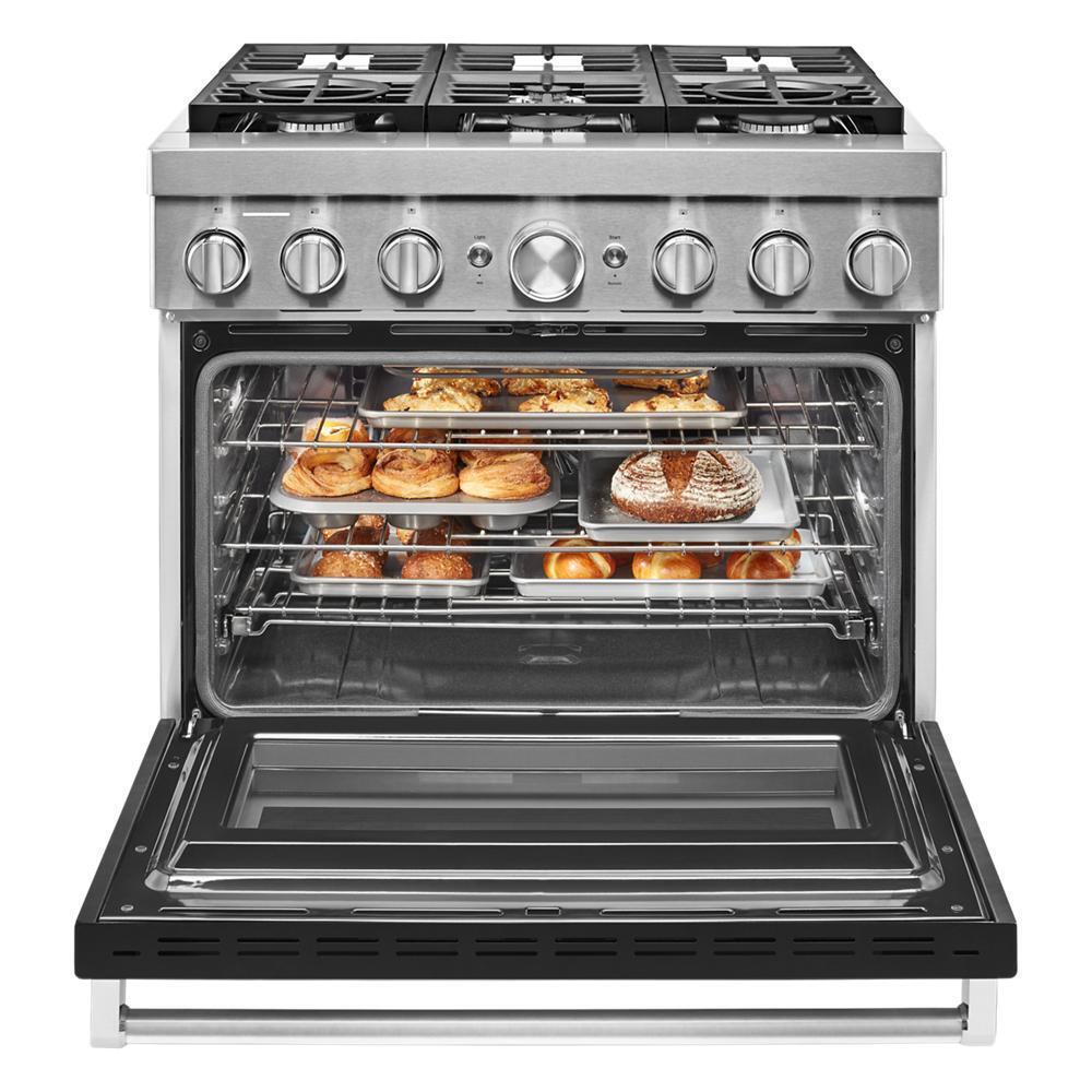 KFDC506JBK KitchenAid® 36'' Smart Commercial-Style Dual Fuel Range with 6 Burners
