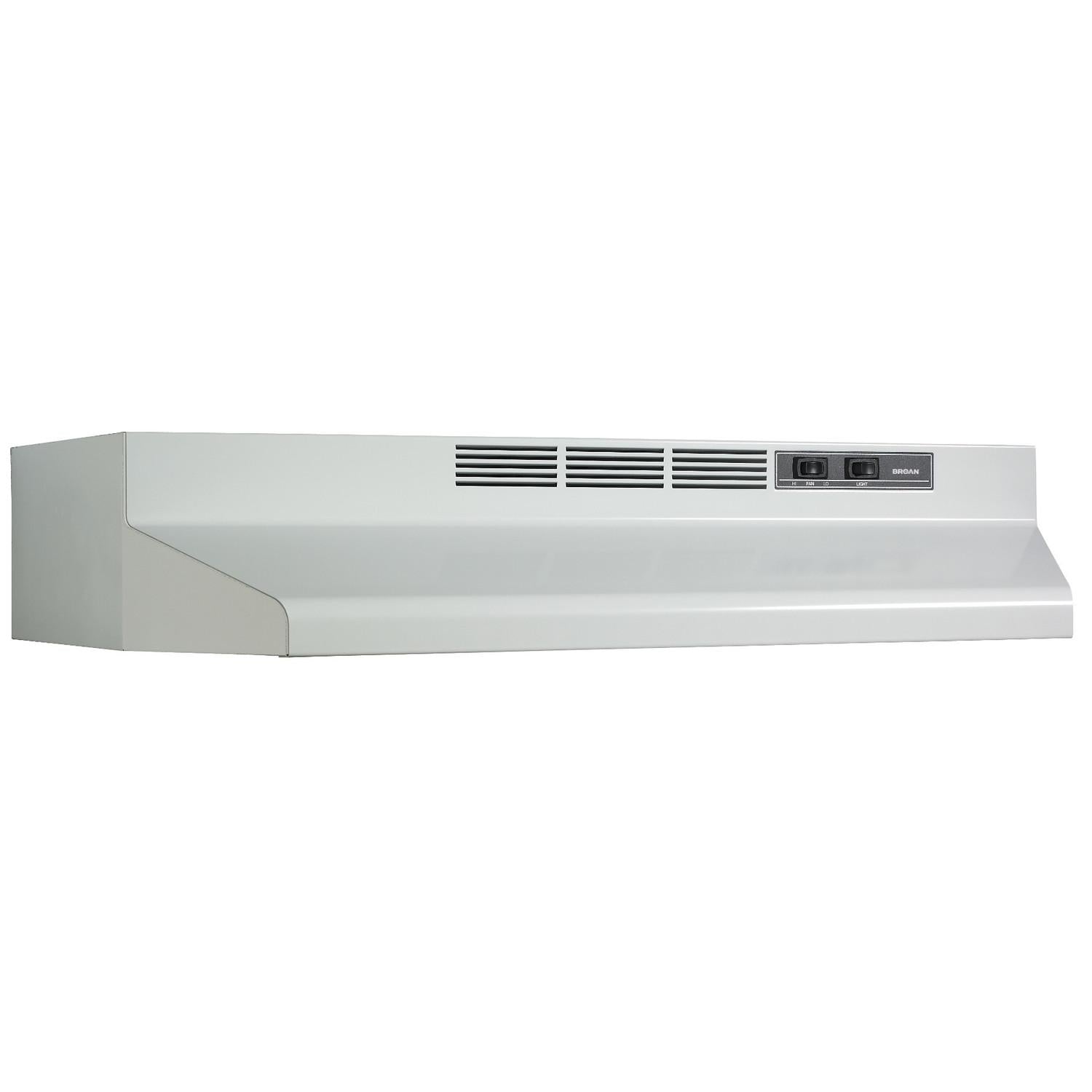 Broan® 36-Inch Convertible Under-Cabinet Range Hood, 230 Max Blower CFM, White