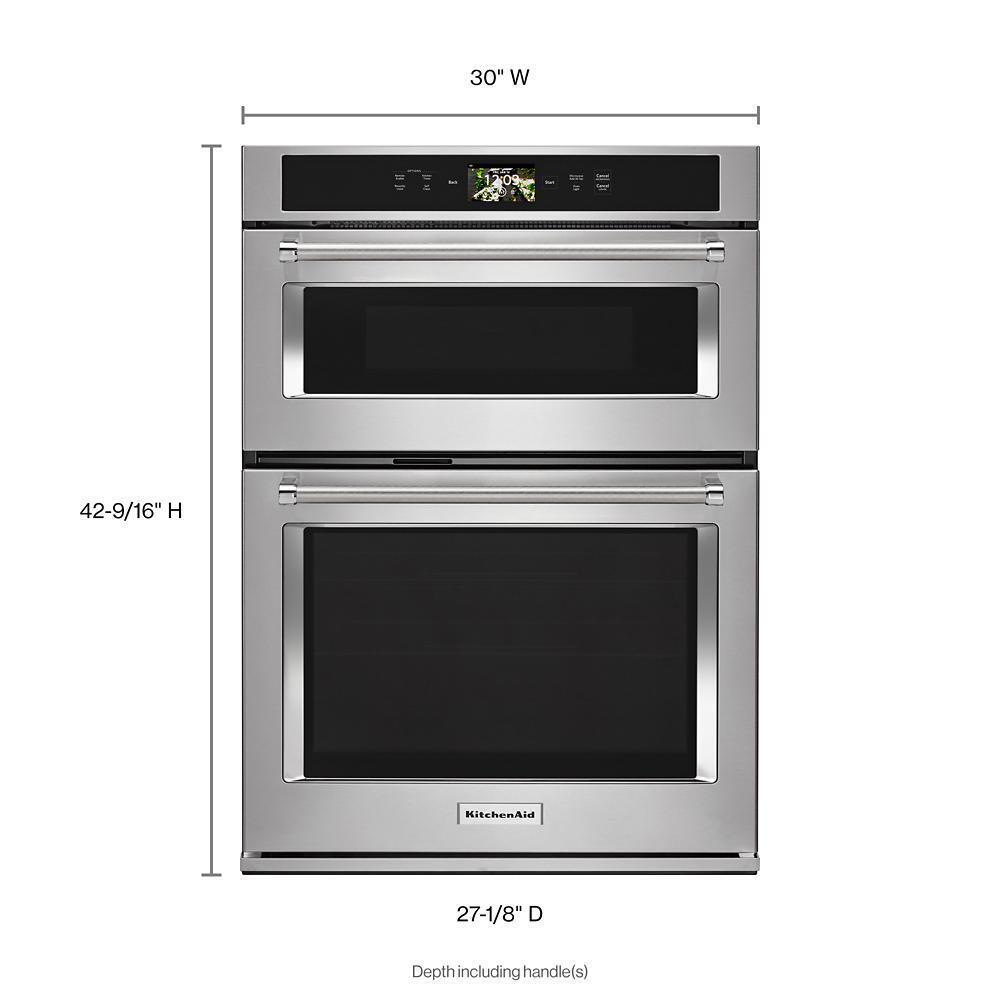 Kitchenaid KOCE900HBS Smart Oven+ 30" Combination Oven with Powered Attachments and PrintShield™ Finish