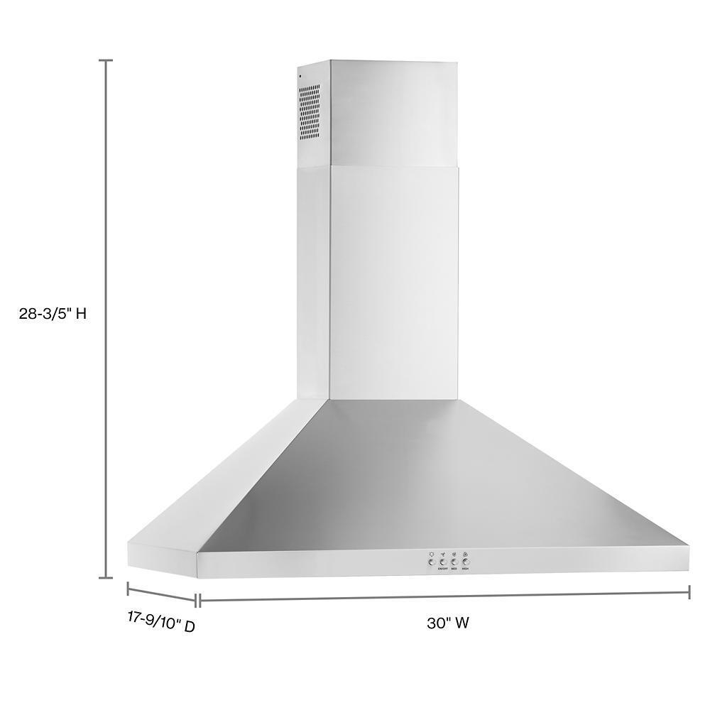 Whirlpool WVW73UC0LS ENERGY STAR® Certified 30" Chimney Wall Mount Range Hood