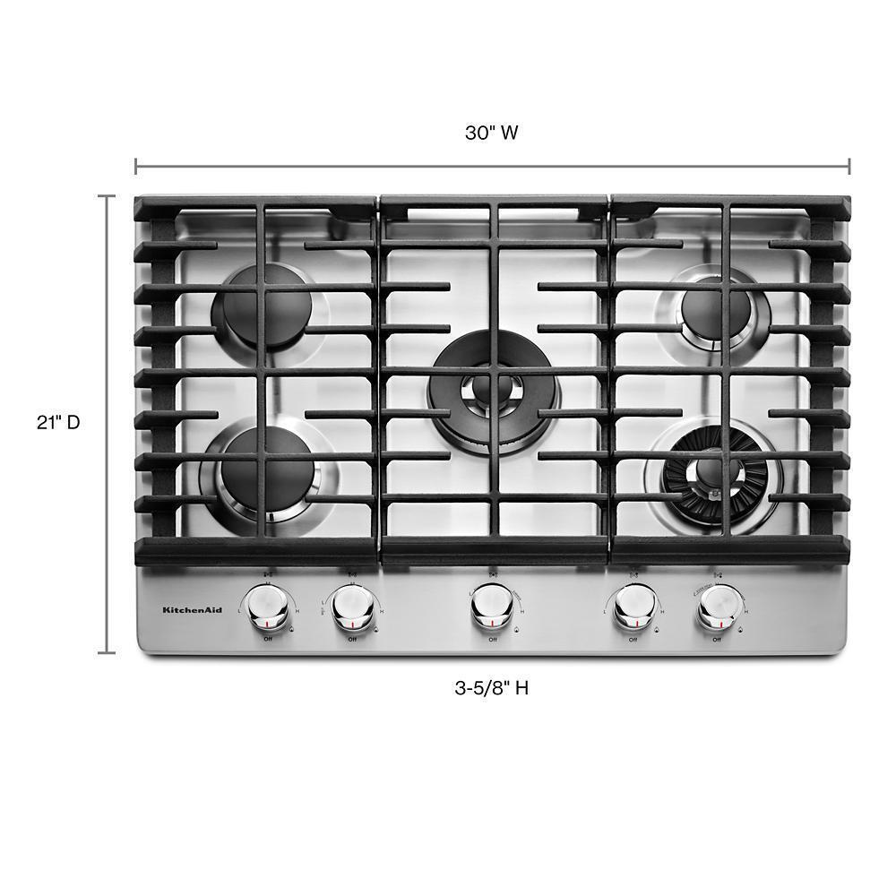 Kitchenaid 30" 5-Burner Gas Cooktop with Griddle