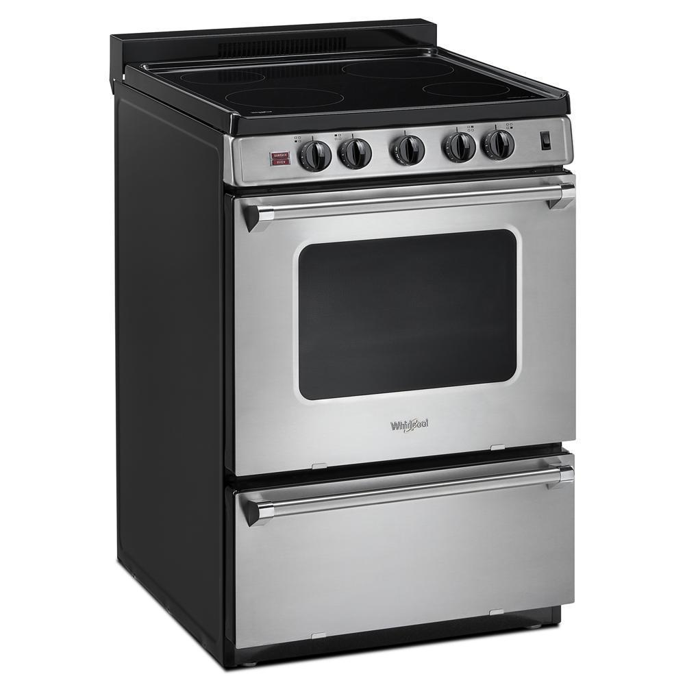 Whirlpool WFE500M4HS 24-inch Freestanding Electric Range with Upswept SpillGuard™ Cooktop