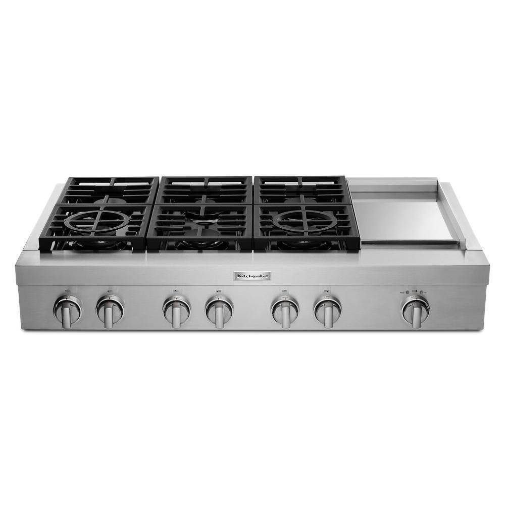 KCGC558JSS KitchenAid® 48'' 6-Burner Commercial-Style Gas Rangetop with Griddle