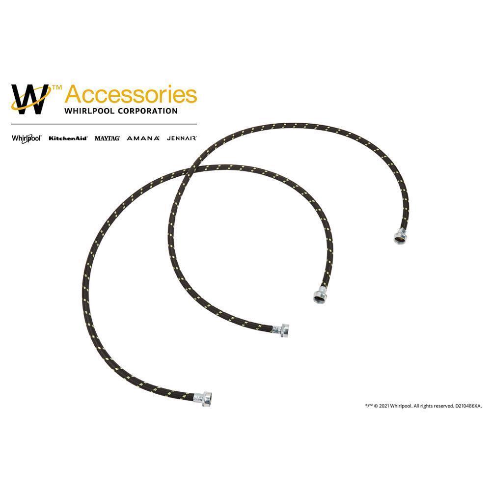 Whirlpool 8212487RP 5' Braided washer fill hoses with 2 female connections - 2 pack
