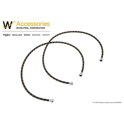 Whirlpool 8212487RP 5' Braided washer fill hoses with 2 female connections - 2 pack
