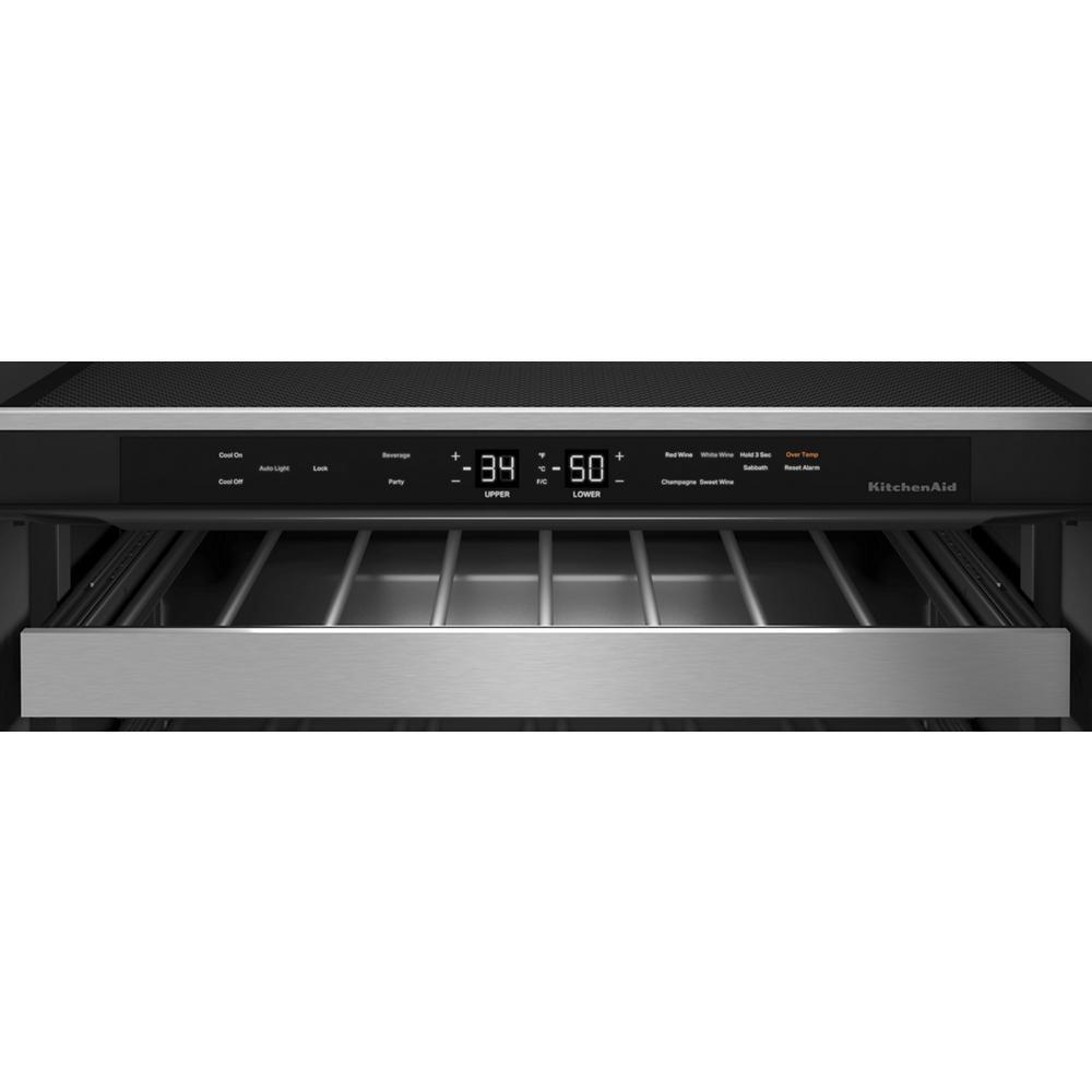 Kitchenaid KUBL314KBS 24" Beverage Center with Glass Door and Metal-Front Racks and PrintShield™ Finish
