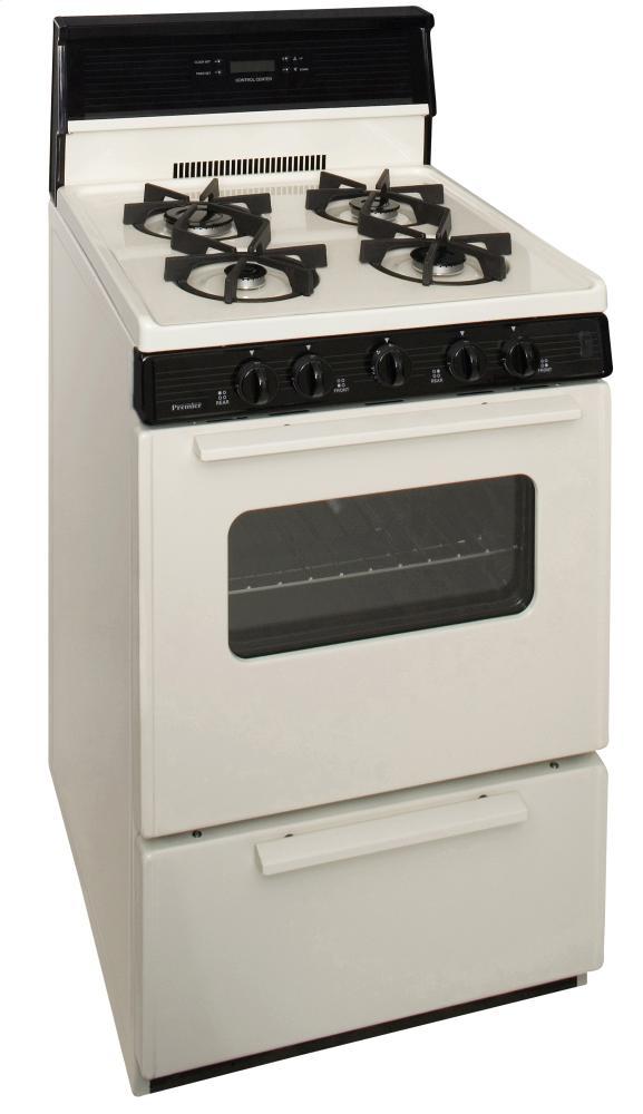 Premier SJK240TP0 24 in. Freestanding Sealed Burner Spark Ignition Gas Range in Biscuit