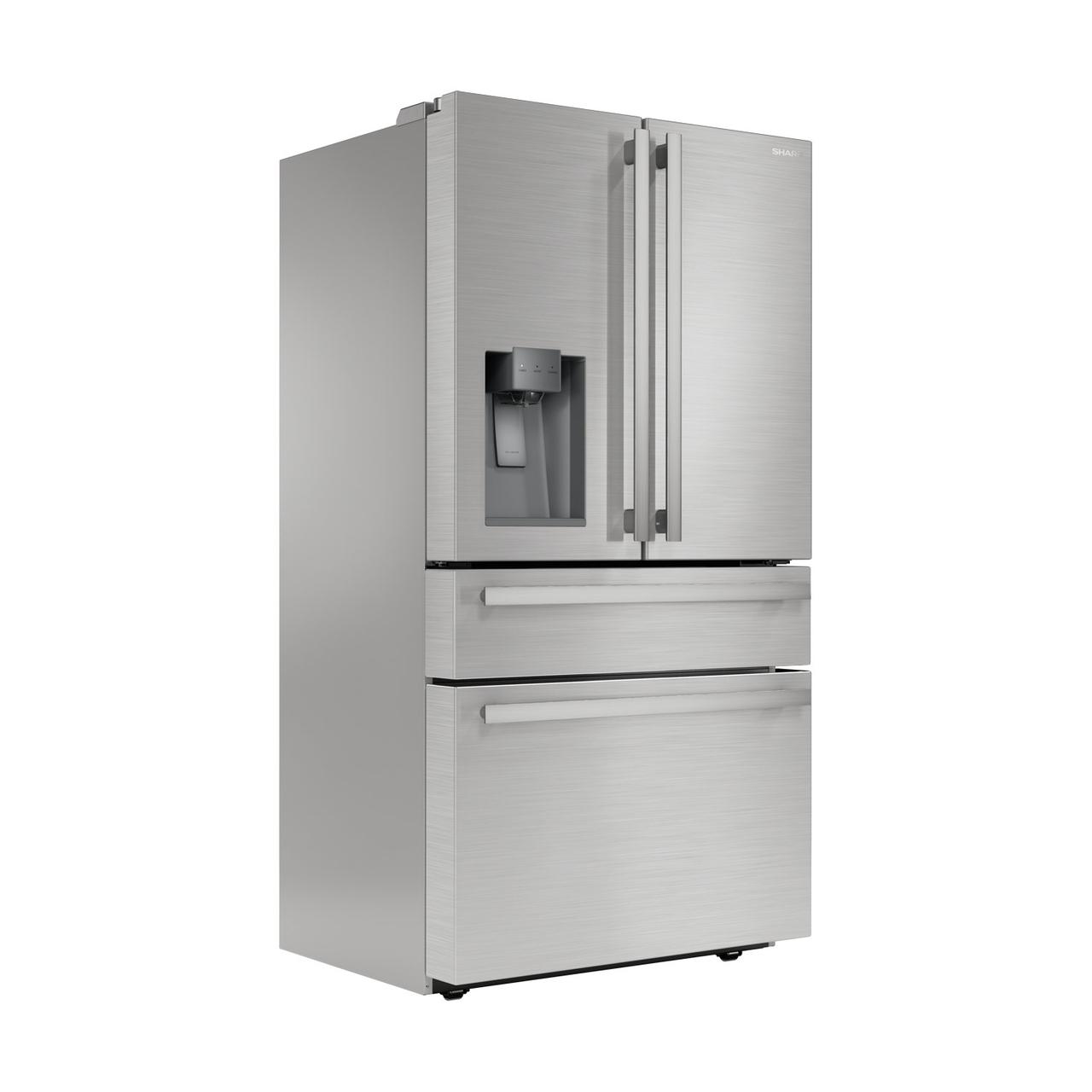 SJG2254FS Sharp French 4-Door Counter-Depth Refrigerator with Water Dispenser