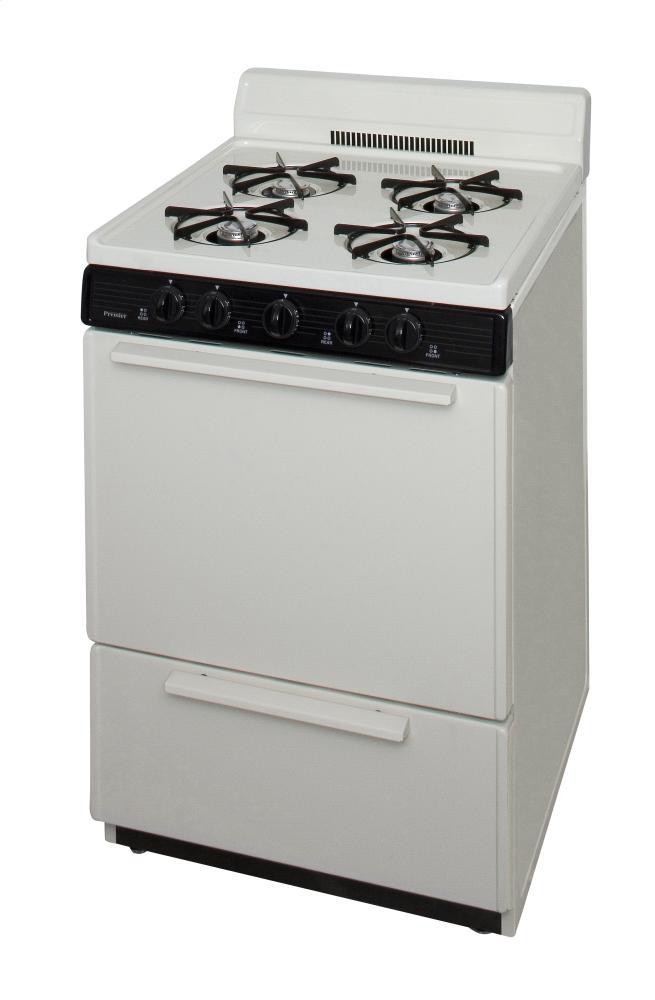 Premier 24 in. Freestanding Gas Range in Biscuit