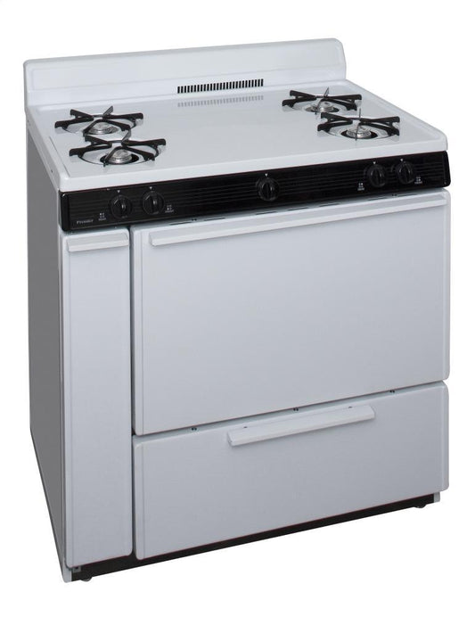 Premier SLK100WP0 36 in. Freestanding Gas Range in White