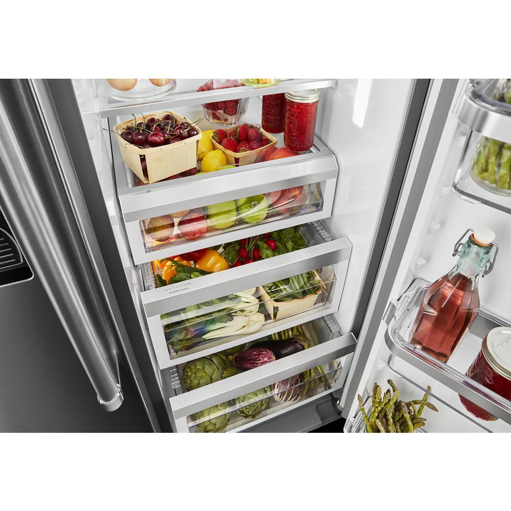 Kitchenaid KRSF705HBS 24.8 cu ft. Side-by-Side Refrigerator with Exterior Ice and Water and PrintShield™ Finish