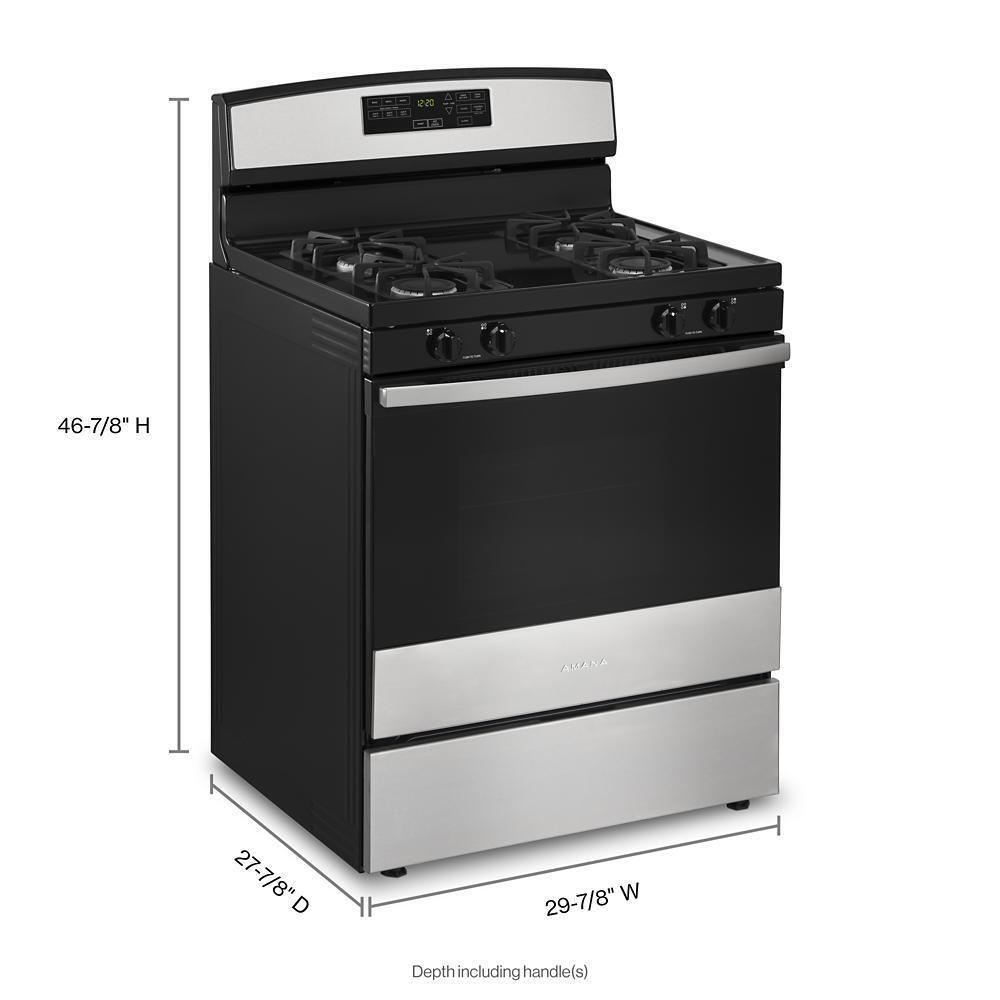 Amana AGR6603SMS 30-inch Gas Range with Self-Clean Option