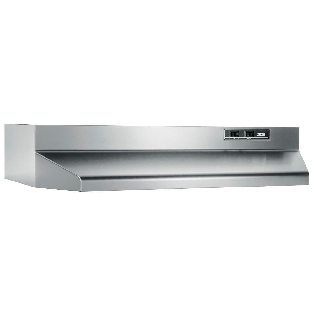 Broan® 30-Inch Ducted Under-Cabinet Range Hood, 210 MAX Blower CFM, Stainless Steel