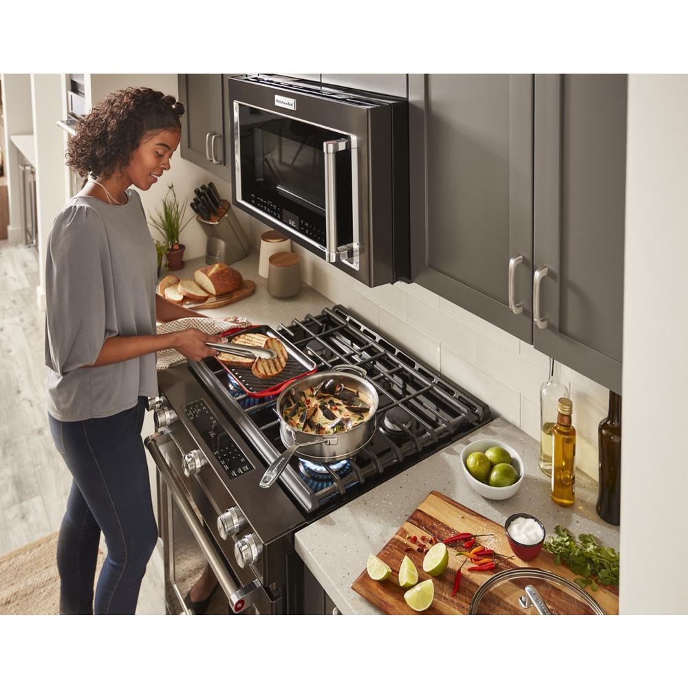 Kitchenaid KSGG700EBS 30-Inch 5-Burner Gas Slide-In Convection Range