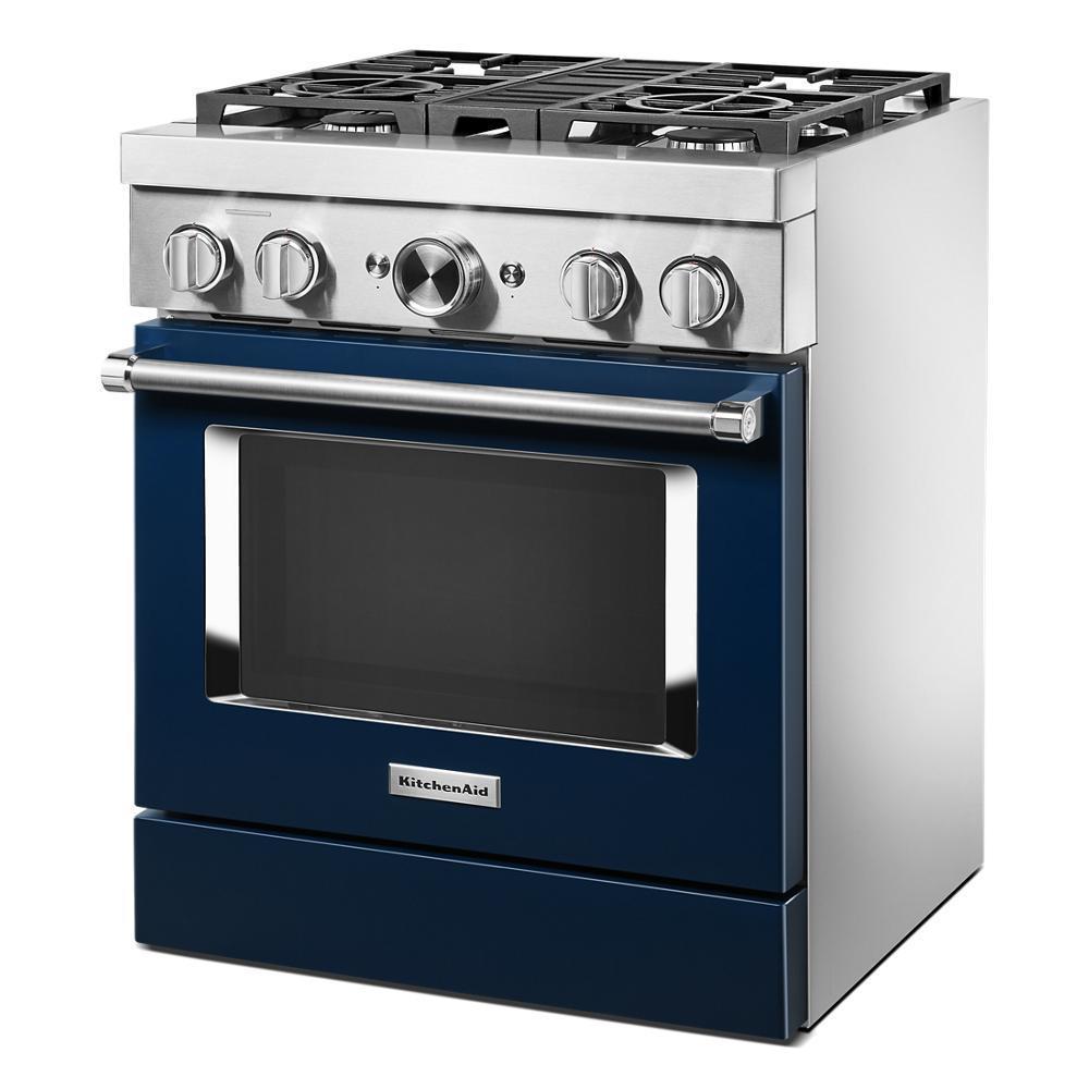 KFDC500JIB KitchenAid® 30'' Smart Commercial-Style Dual Fuel Range with 4 Burners