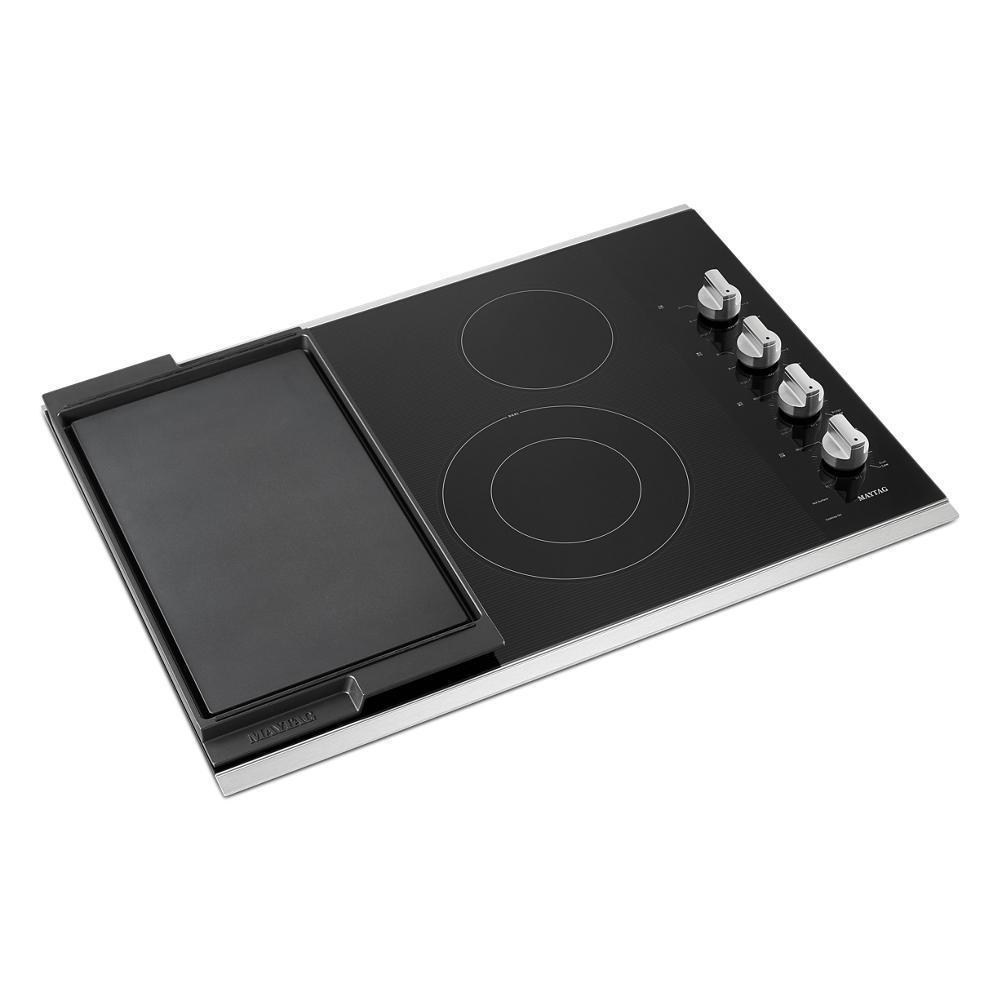 Maytag MEC8830HS 30-Inch Electric Cooktop with Reversible Grill and Griddle