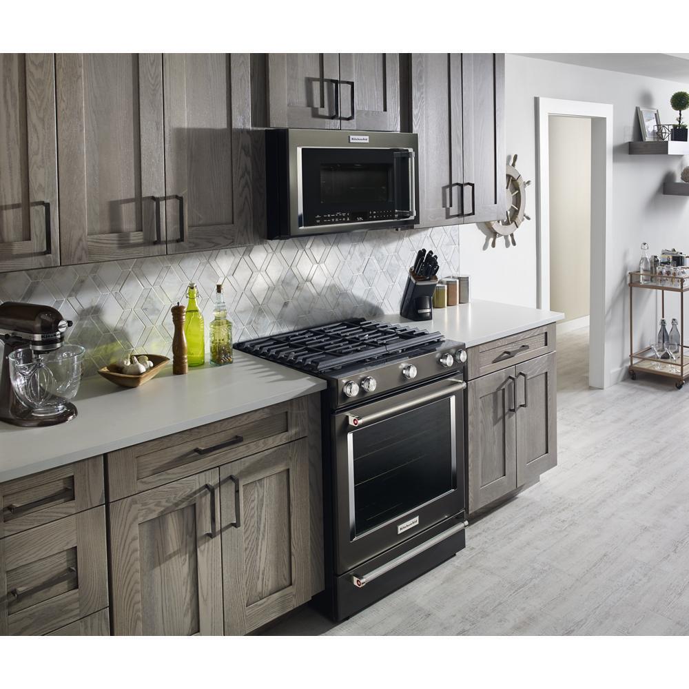 Kitchenaid KSGG700EBS 30-Inch 5-Burner Gas Slide-In Convection Range