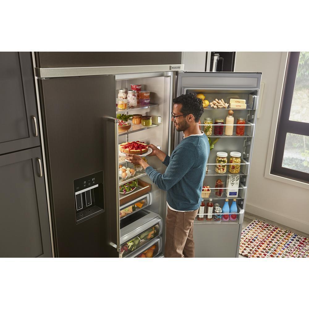 Kitchenaid 24" Undercounter Refrigerator with Glass Door and Shelves with Metallic Accents and PrintShield™ Finish