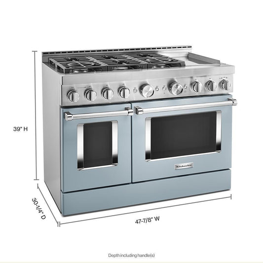 KFGC558JMB KitchenAid® 48'' Smart Commercial-Style Gas Range with Griddle