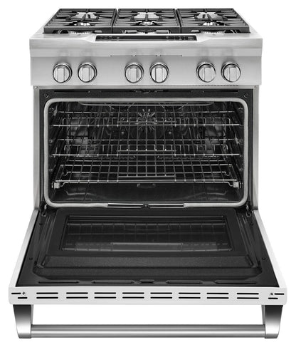 Kitchenaid KDRS467VMW 36'' 6-Burner Dual Fuel Freestanding Range, Commercial-Style Imperial White