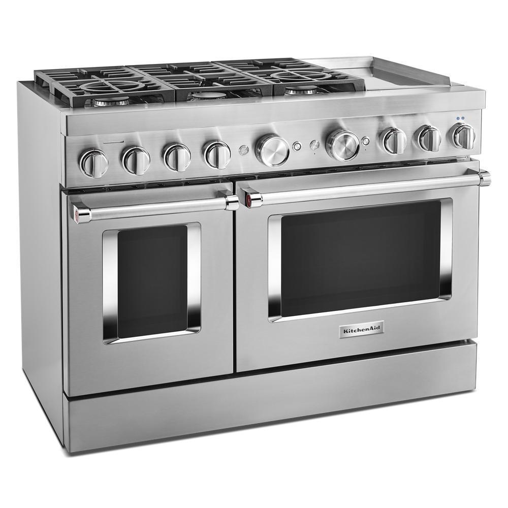 KFDC558JSS KitchenAid® 48'' Smart Commercial-Style Dual Fuel Range with Griddle