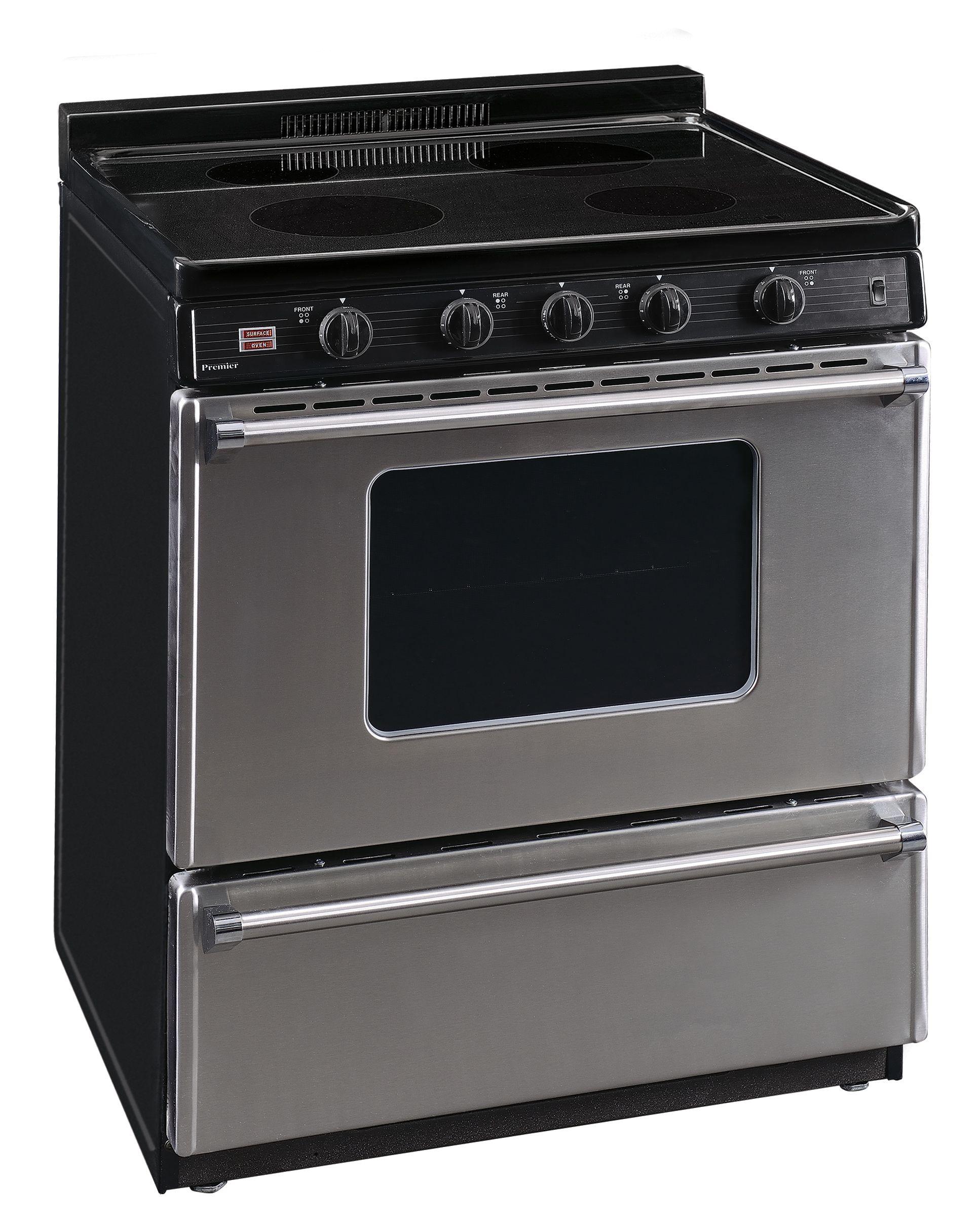 Premier EDS7X0BP 30 in. Freestanding Smooth Top Electric Range in Stai ...