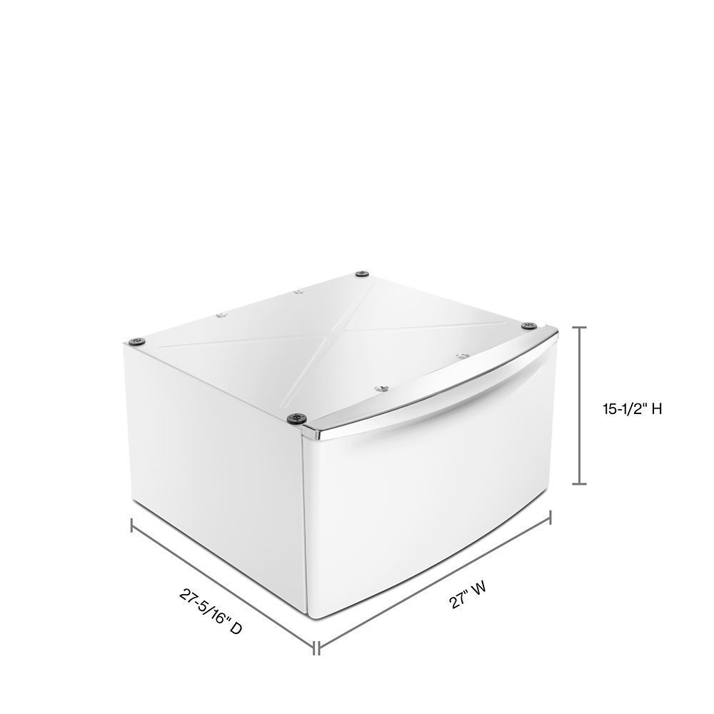 Whirlpool XHPC155XW 15.5" Pedestal for Front Load Washer and Dryer with Storage