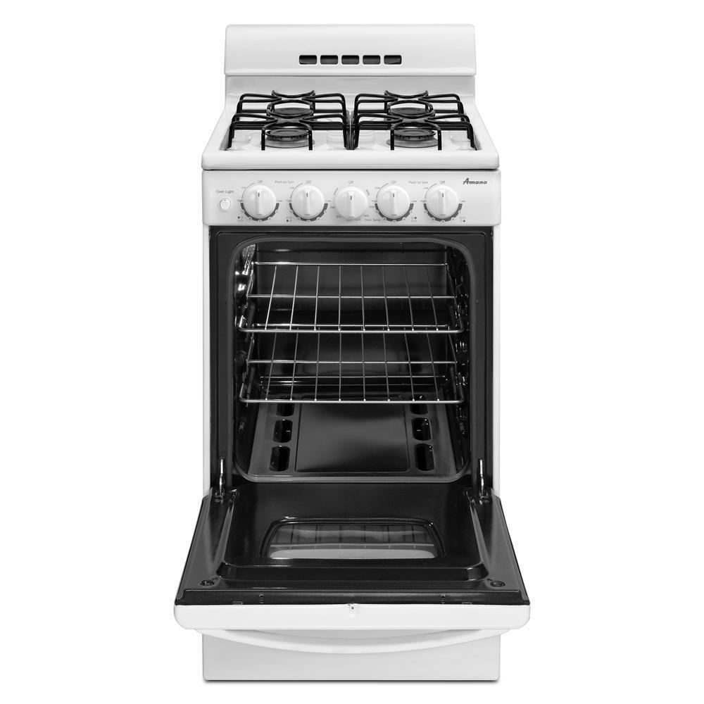 Amana AGG222VDW 20-inch Gas Range with Compact Oven Capacity