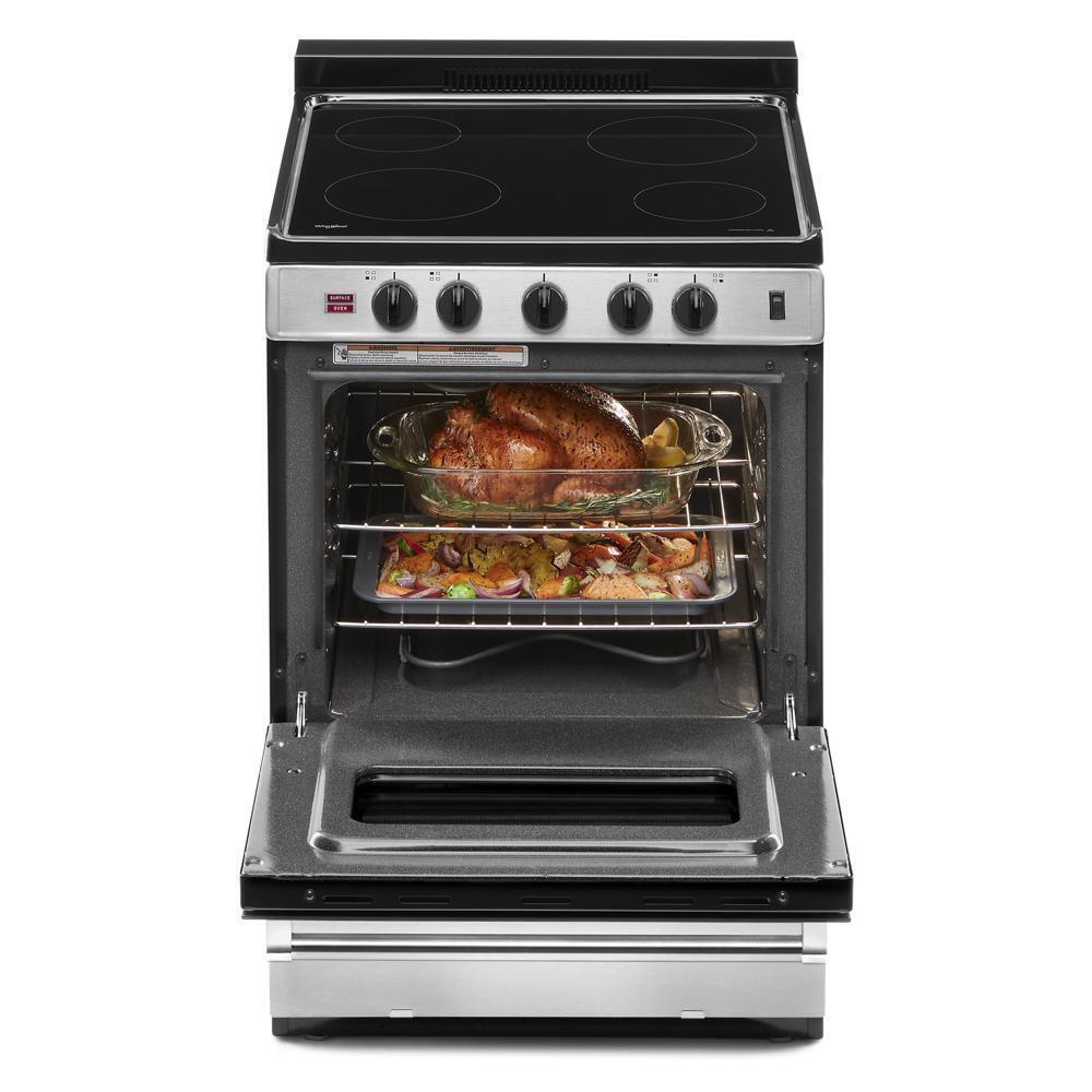 Whirlpool WFE500M4HS 24-inch Freestanding Electric Range with Upswept SpillGuard™ Cooktop