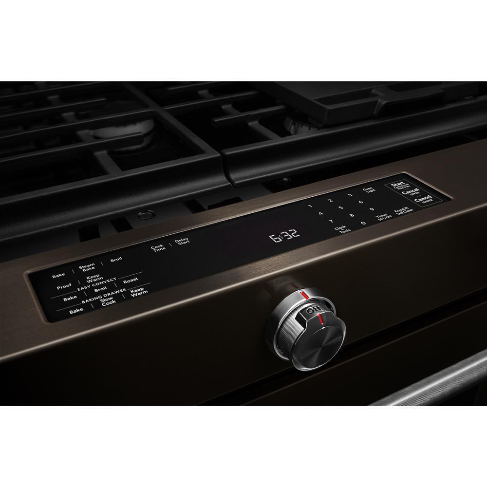 Kitchenaid KSGG700EBS 30-Inch 5-Burner Gas Slide-In Convection Range