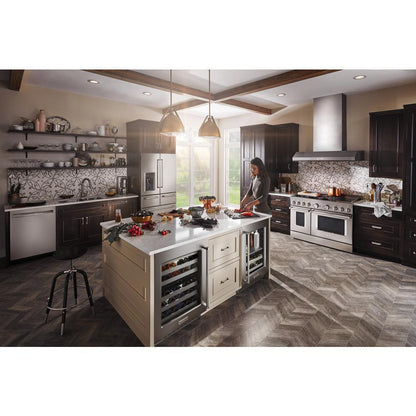 Kitchenaid KUWL314KSS 24" Undercounter Wine Cellar with Glass Door and Metal-Front Racks