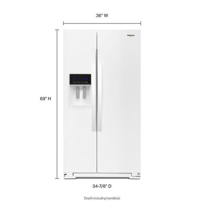 Whirlpool WRS588FIHW 36-inch Wide Side-by-Side Refrigerator - 28 cu. ft.