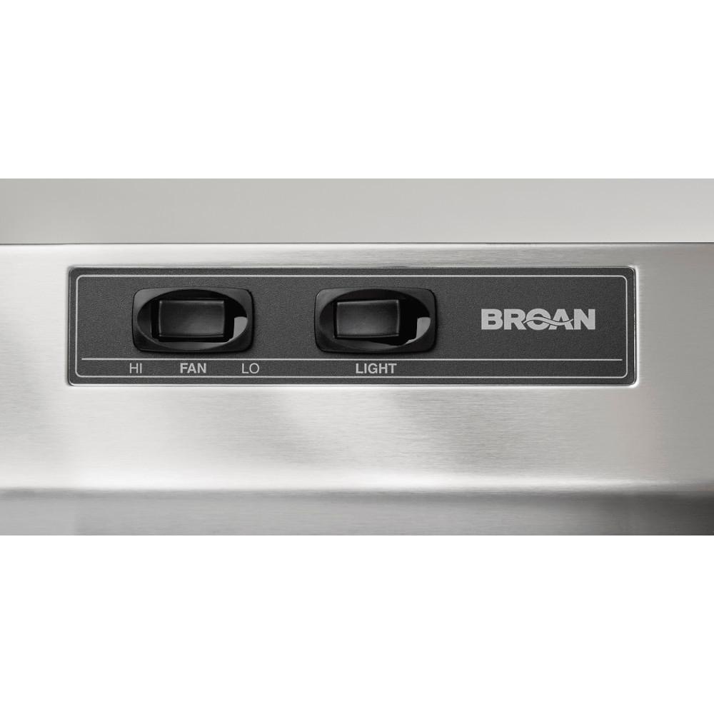 Broan® 30-Inch Ducted Under-Cabinet Range Hood, 210 MAX Blower CFM, Stainless Steel