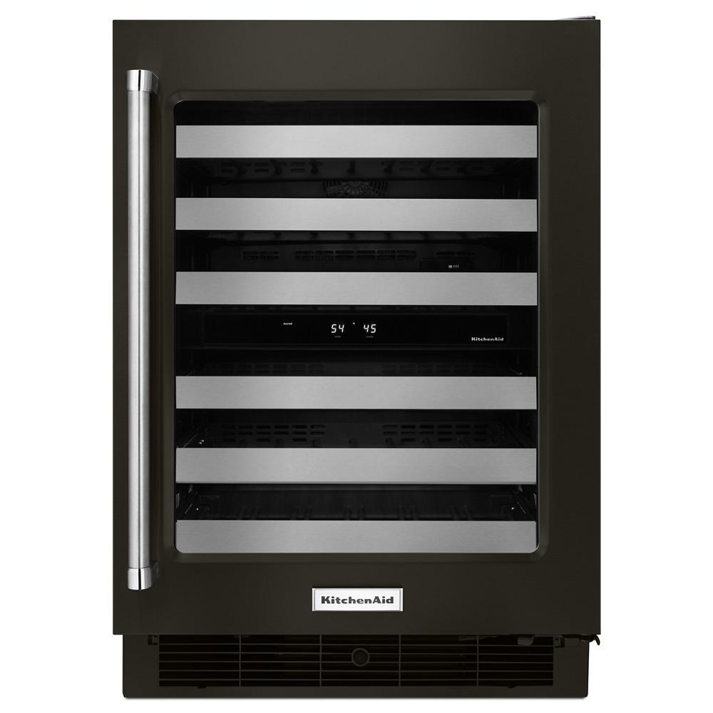 Kitchenaid 24" Stainless Steel Wine Cellar with Metal-Front Racks