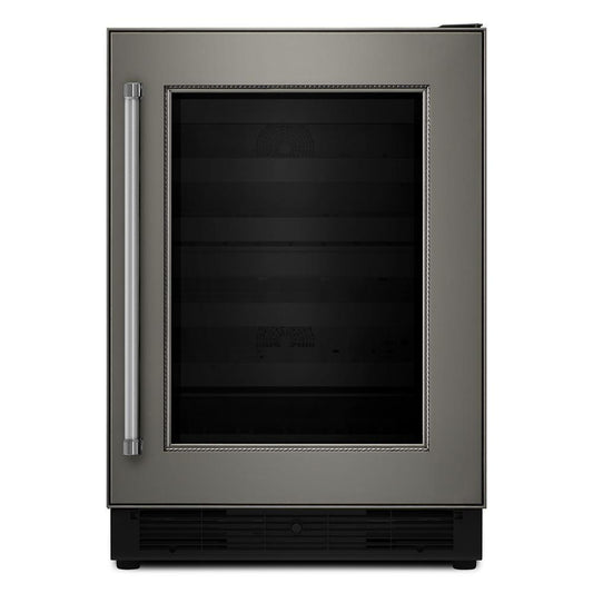 Kitchenaid KUWR204EPA 24" Panel Ready Wine Cellar with Glass Door and Wood-Front Racks