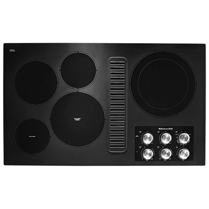 Kitchenaid KCED606GBL 36" Electric Downdraft Cooktop with 5 Elements