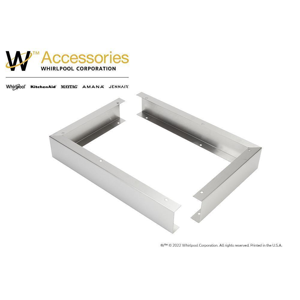 Whirlpool W10164745 3" X 17 1/4" X 11" Over-The-Range Microwave Trim Kit with stainless steel trim pieces, mounting hardware, & instructions