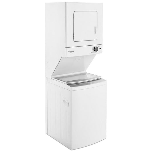 Whirlpool WET4124HW 1.6 cu.ft, 120V/20A Electric Stacked Laundry Center with 6 Wash cycles and Wrinkle Shield™