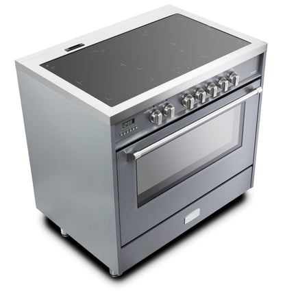 Verona VDFSIE365SG Designer 36" Induction Single Oven Range - Slate Gray