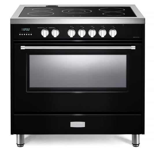 Verona VDFSEE365GB Designer 36" Electric Glass Top Range - Gloss Black