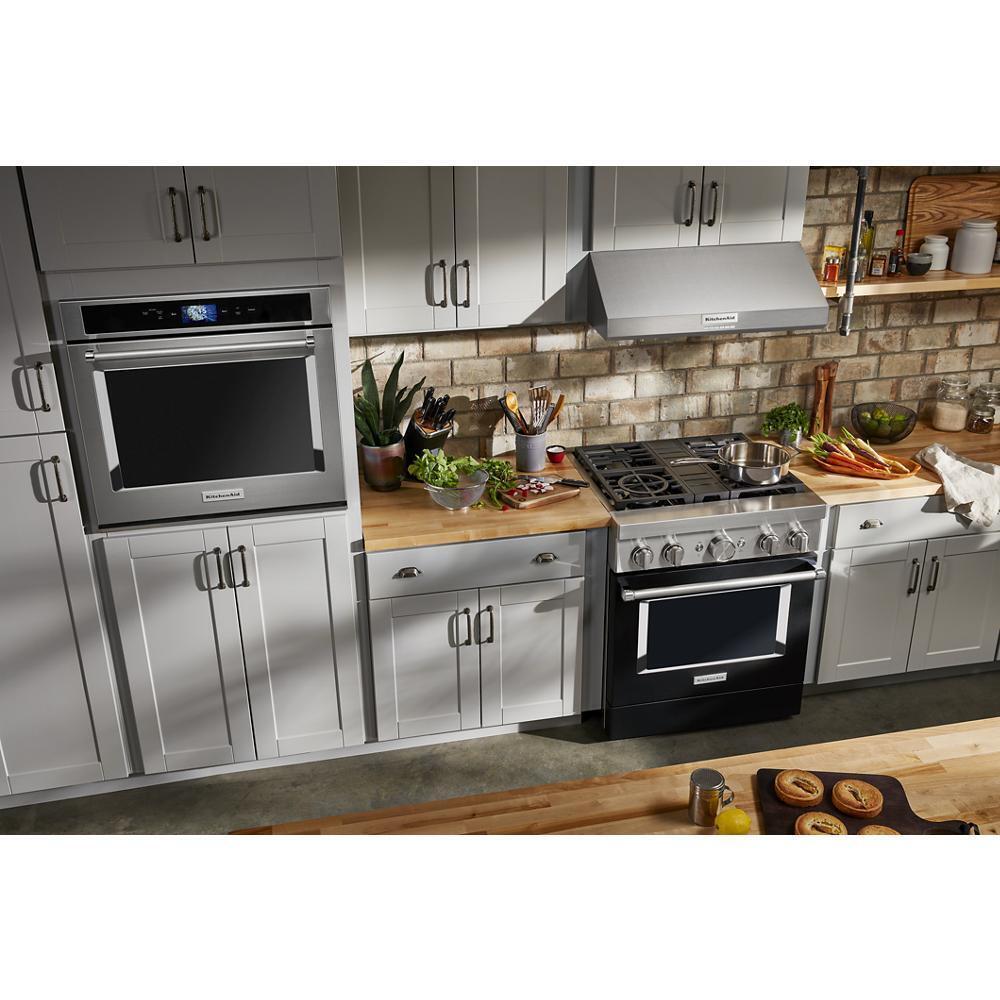 KFDC500JBK KitchenAid® 30'' Smart Commercial-Style Dual Fuel Range with 4 Burners